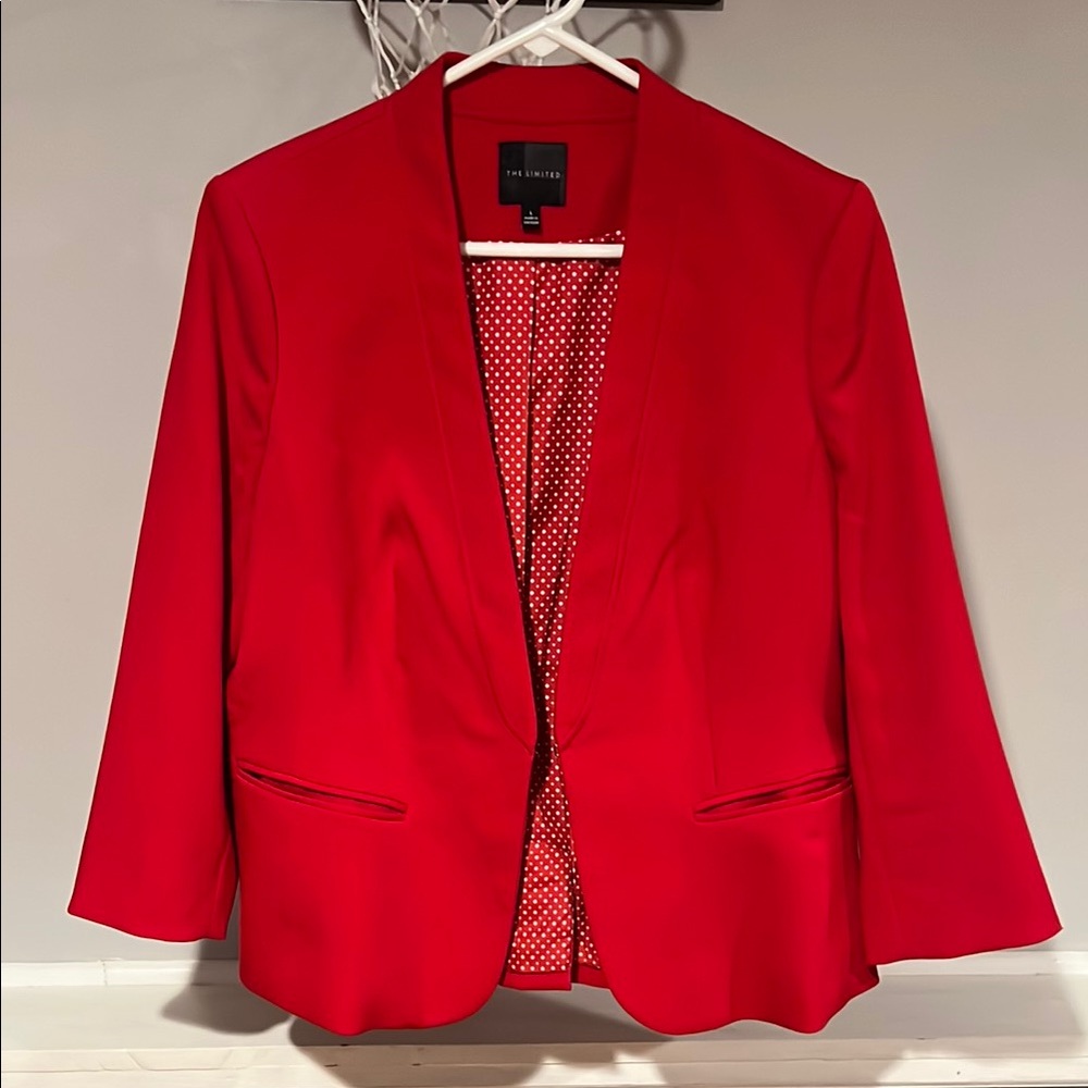 The Limited Red Open-Front Blazer